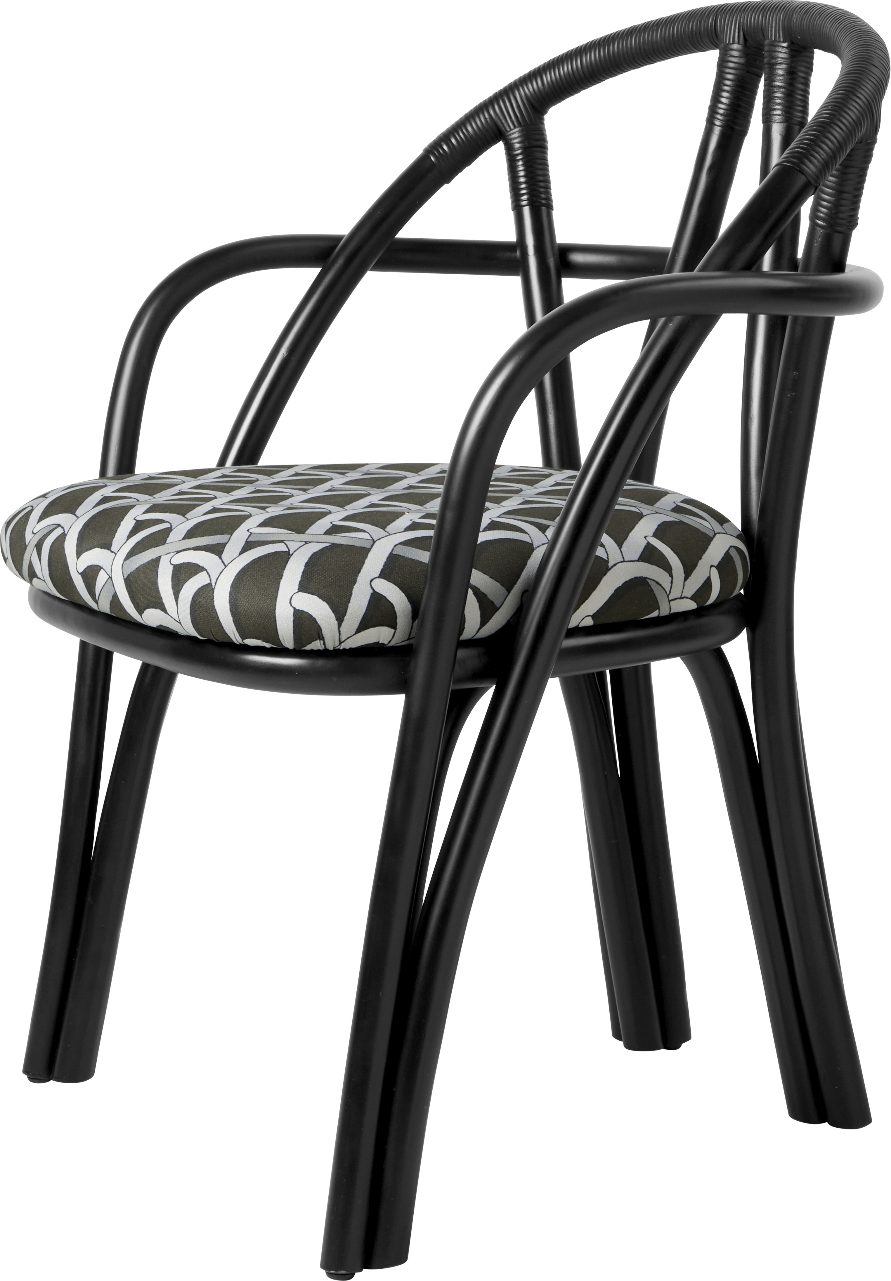 10140944-f3q-bistra-dining-armchair-ebony-rattan-upholstered-limonta-reales-pattern-003